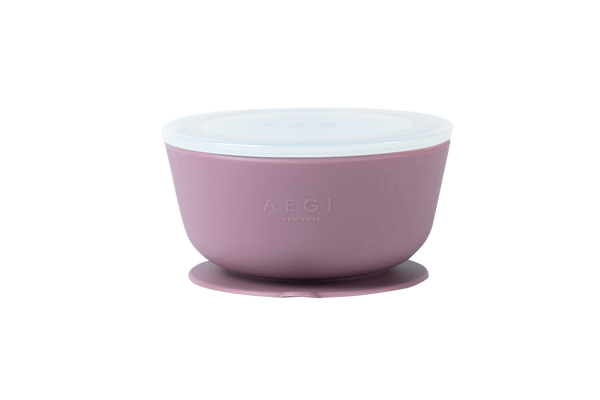 Plum Silicone Suction Bowl