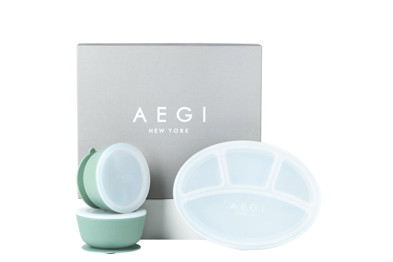 Aegi New York Kids' Divided Dinnerware Plates and Bowls, 4 Colors